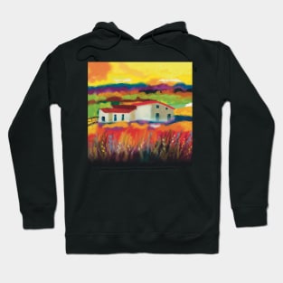 Colorful Farmhouse in Spanish Countryside Hoodie